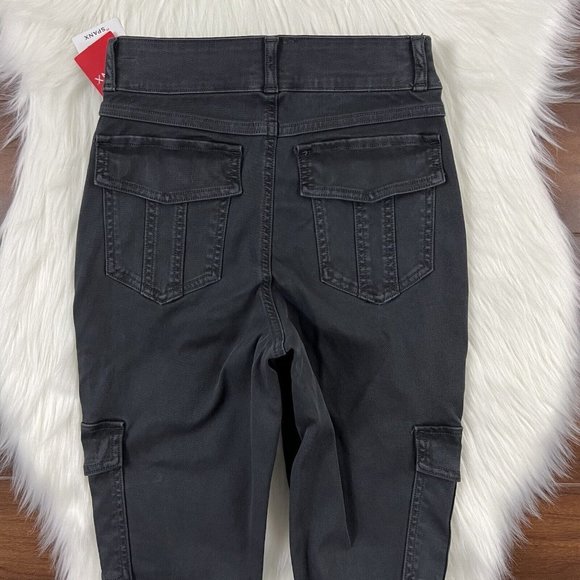 Spanx Size Small Washed Black Gray Stretch Twill Ankle Cargo Pants - Picture 8 of 9